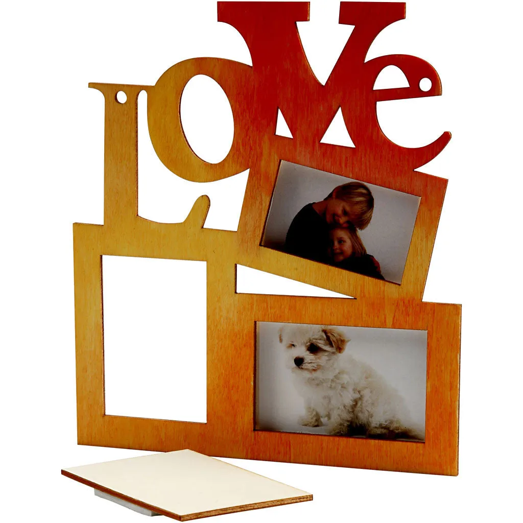10 x Wooden Frames Collage With Love  Hanging Home Furnishings Decoration Crafts 19.6x16x0.7 cm