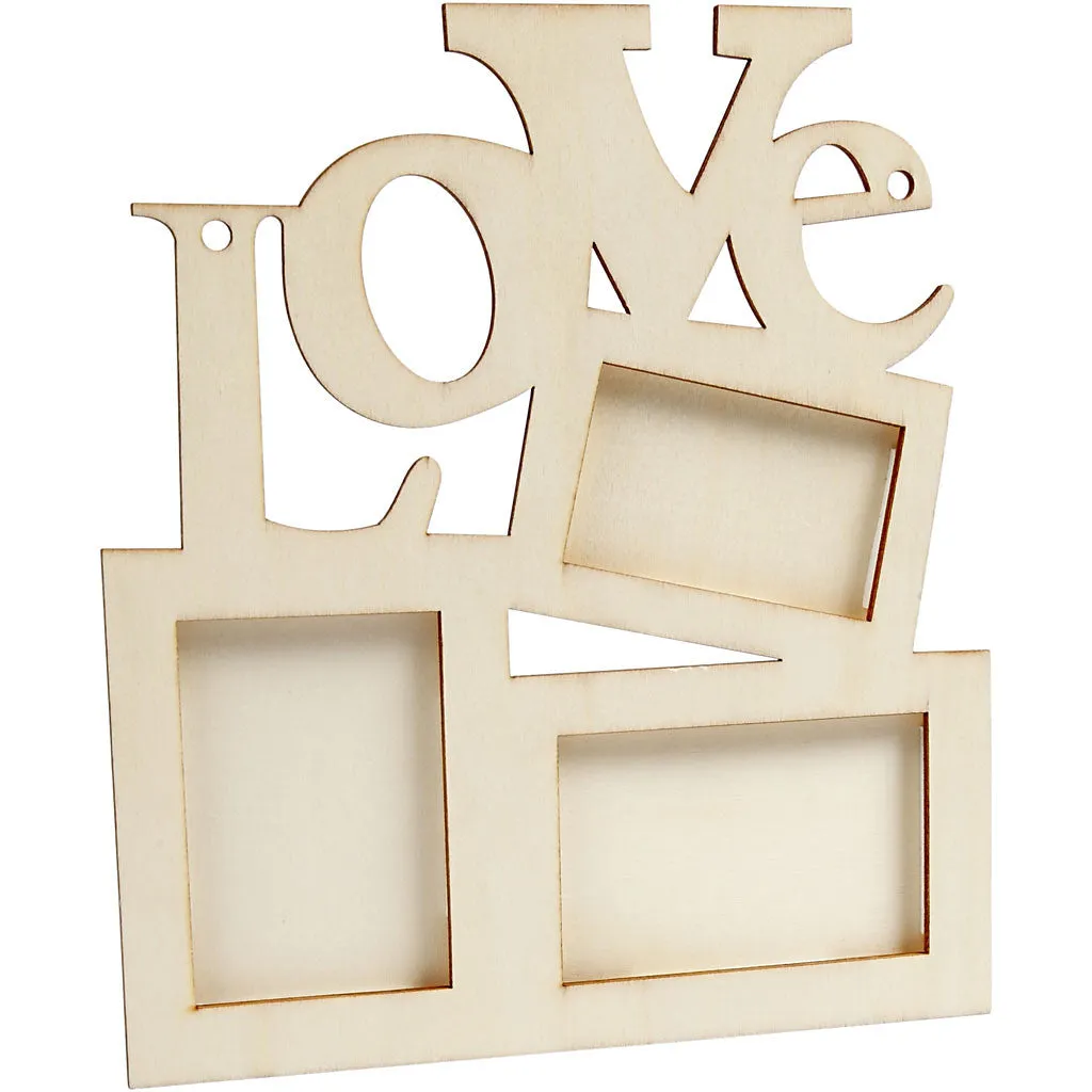 10 x Wooden Frames Collage With Love  Hanging Home Furnishings Decoration Crafts 19.6x16x0.7 cm