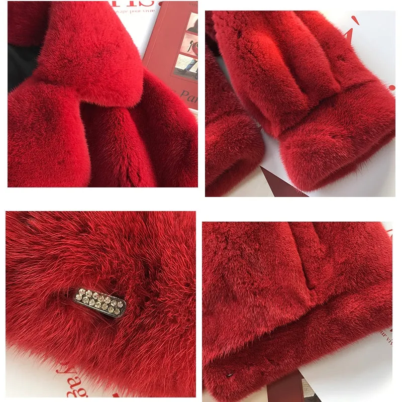 100% Real Mink Fur Coat