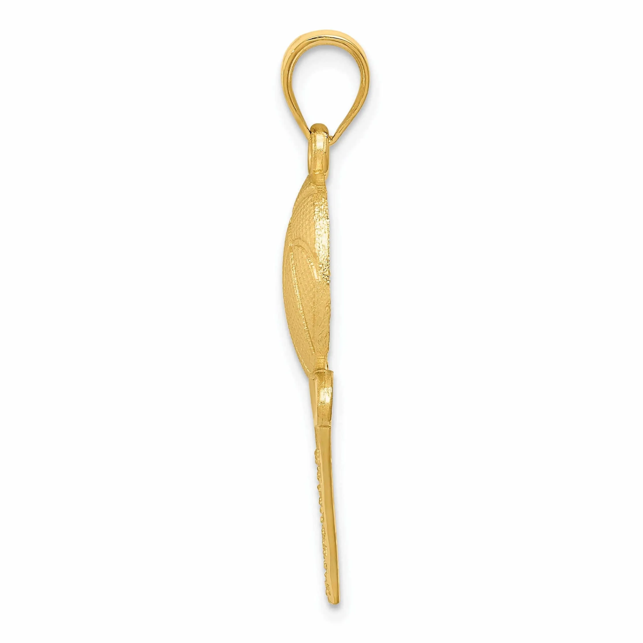 14 Yellow Gold Basketball and Net Charm Pendant