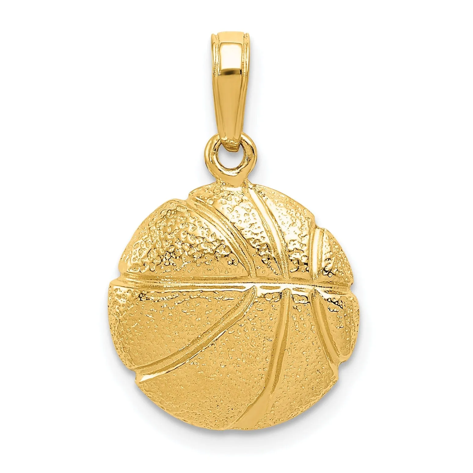 14k Yellow Gold Basketball Charm Pendant