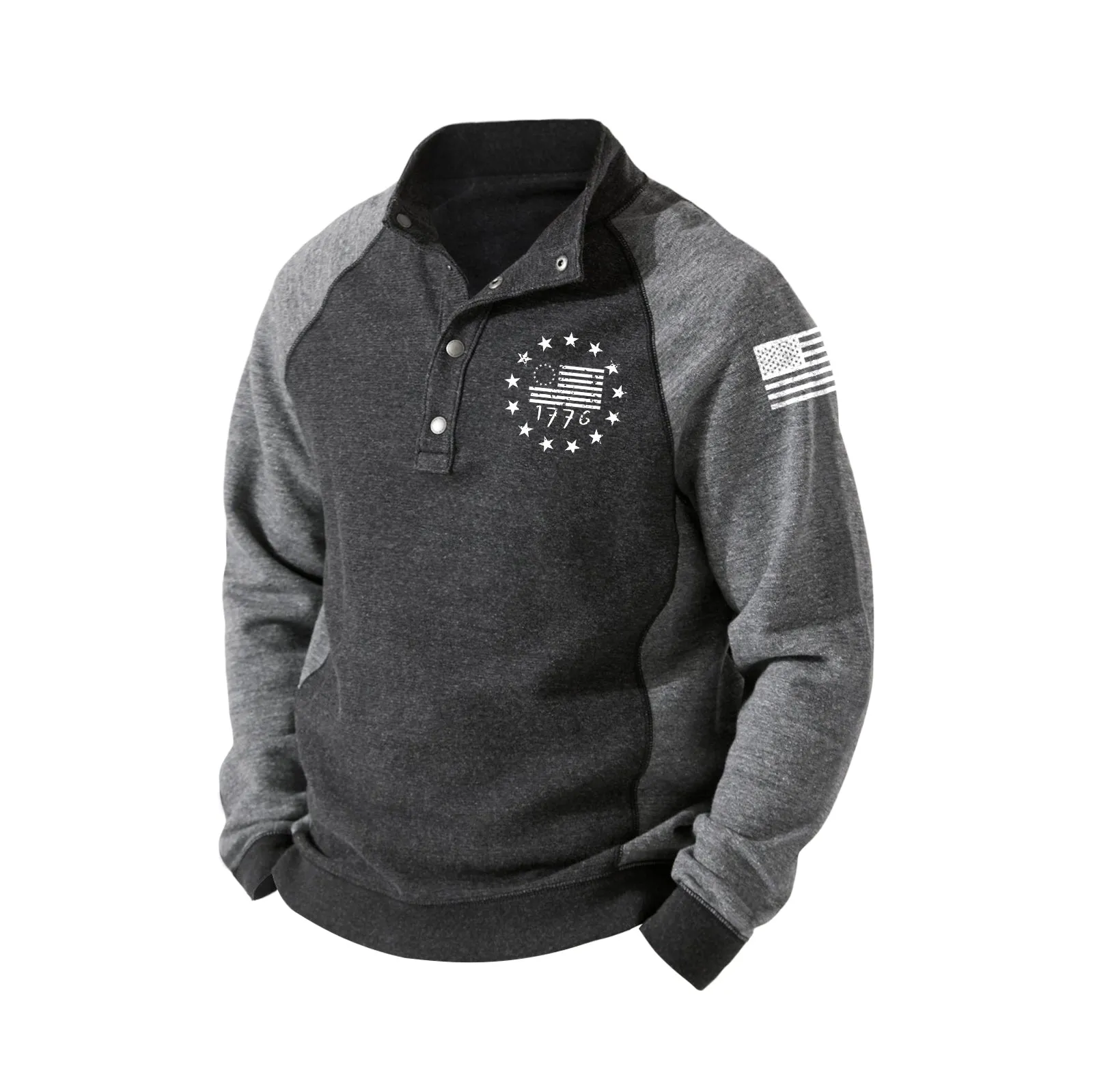 1776  USA FLAG STAR  RAGLAN GRAPHIC SWEATSHIRT