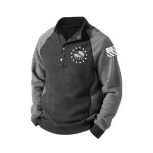 1776  USA FLAG STAR  RAGLAN GRAPHIC SWEATSHIRT