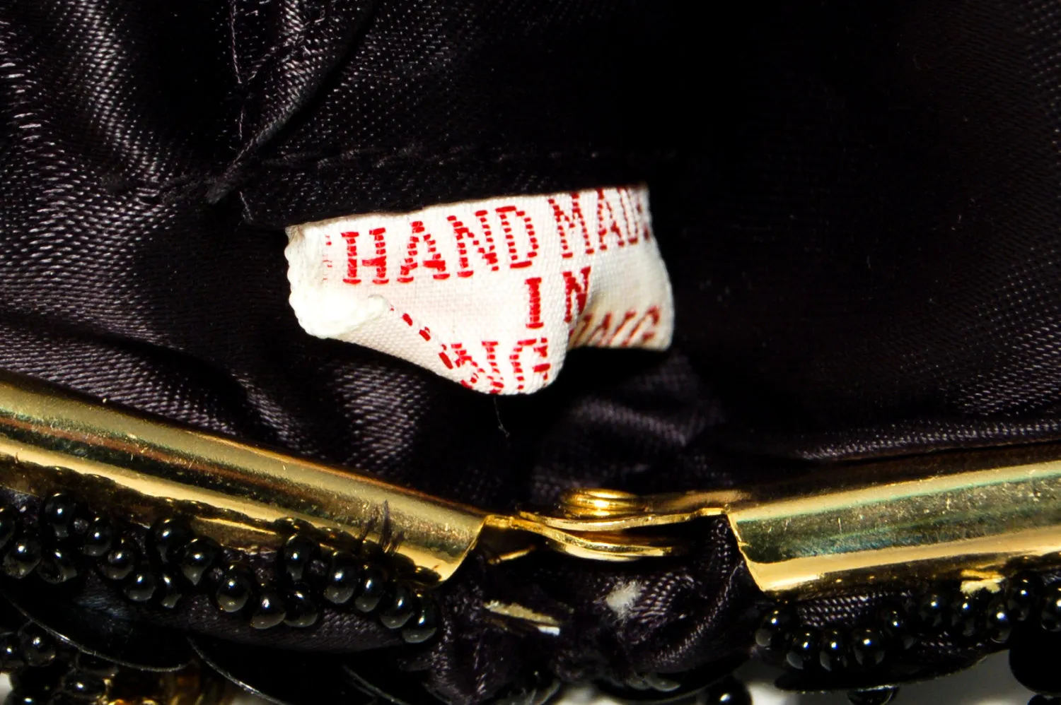 1950's Black Beaded Sequin Evening Bag