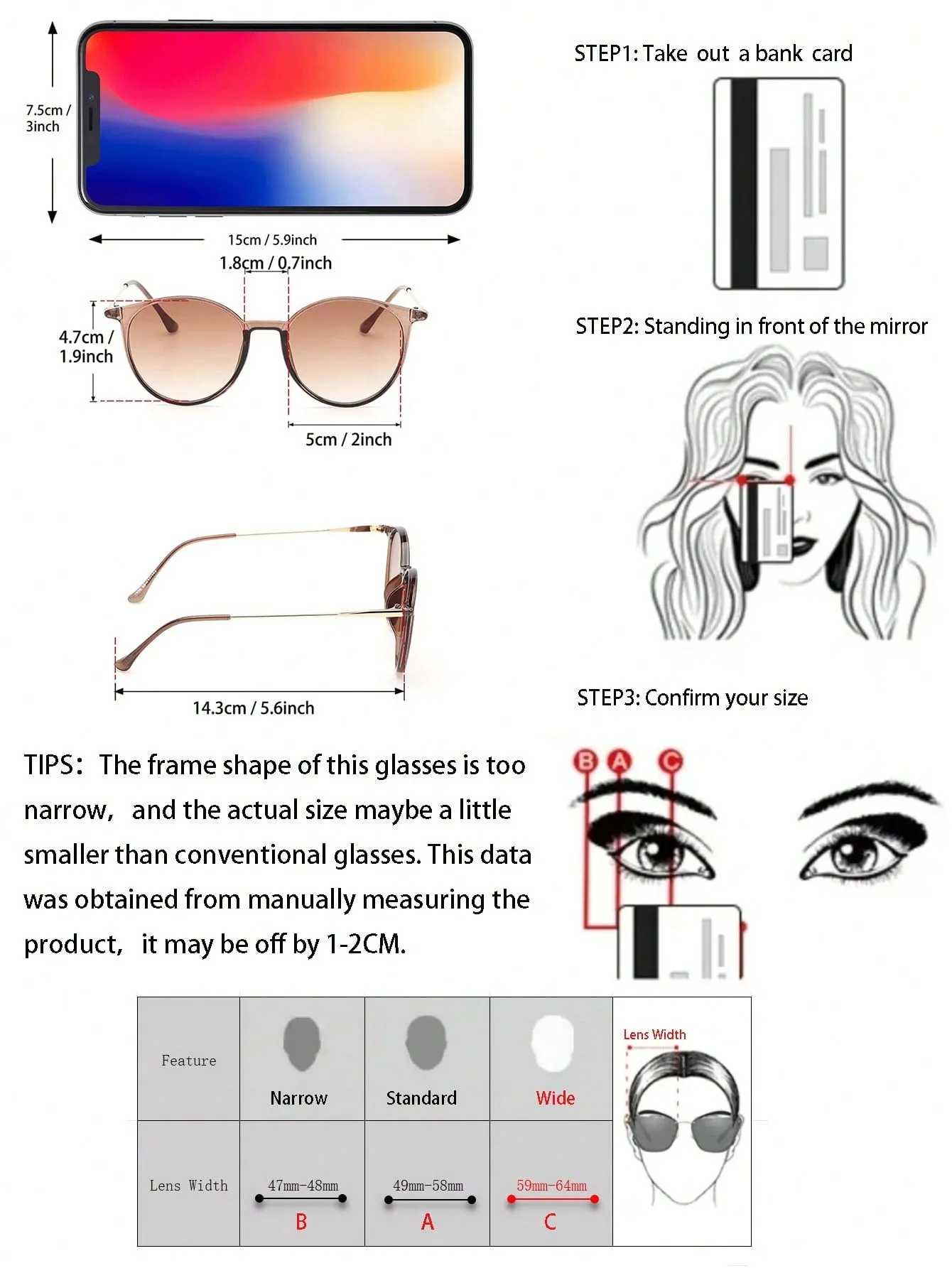 1pc Tinted Lens Sunglasses
