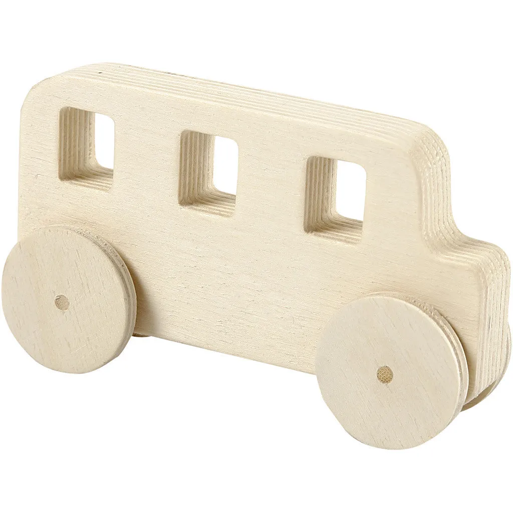 2 x Plywood Cars Vehicles Decoration Crafts 12x3.5x6 cm