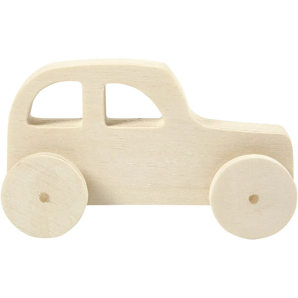 2 x Plywood Cars Vehicles Decoration Crafts 12x3.5x6 cm