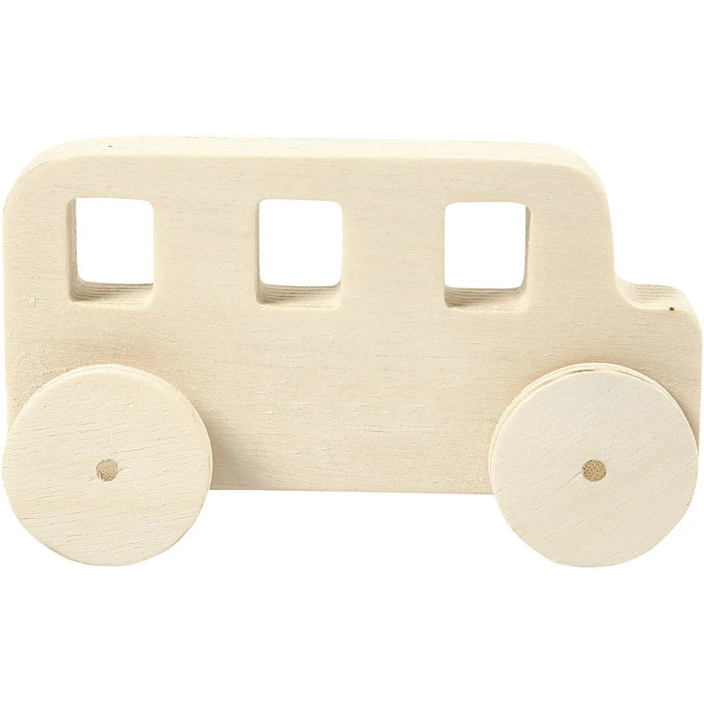 2 x Plywood Cars Vehicles Decoration Crafts 12x3.5x6 cm