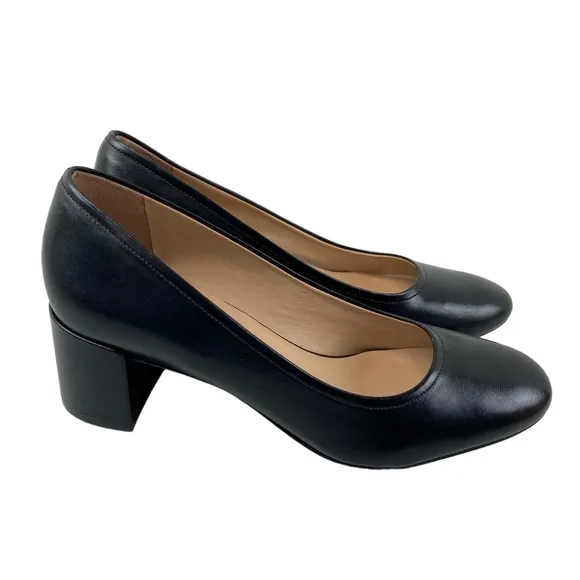 27 Edit Naturalizer Womens Size 10M Rebecca Black Leather Pumps Slip On Heels