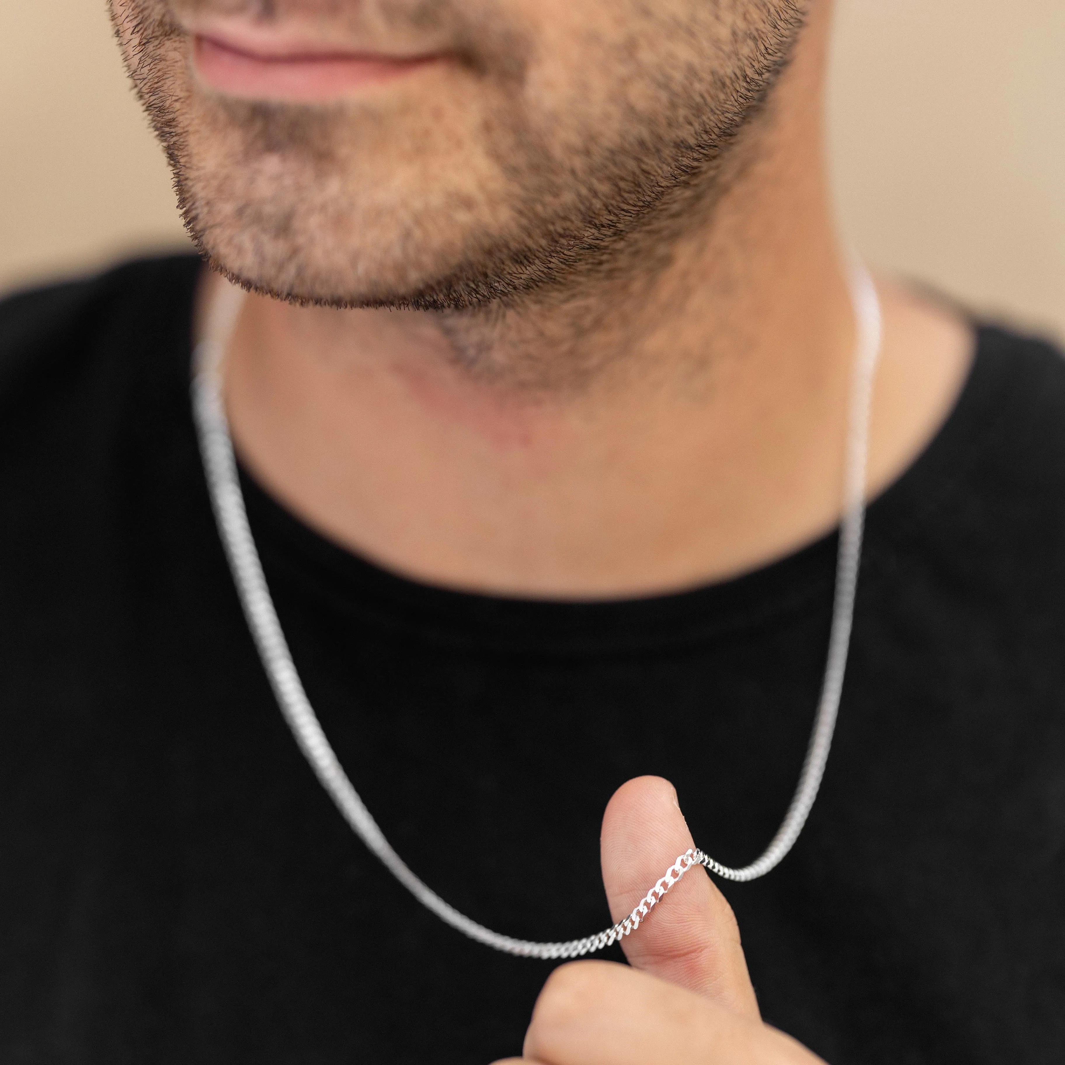 2mm Silver Curb Chain
