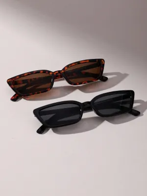 2pcs Geomertic Frame Sunglasses