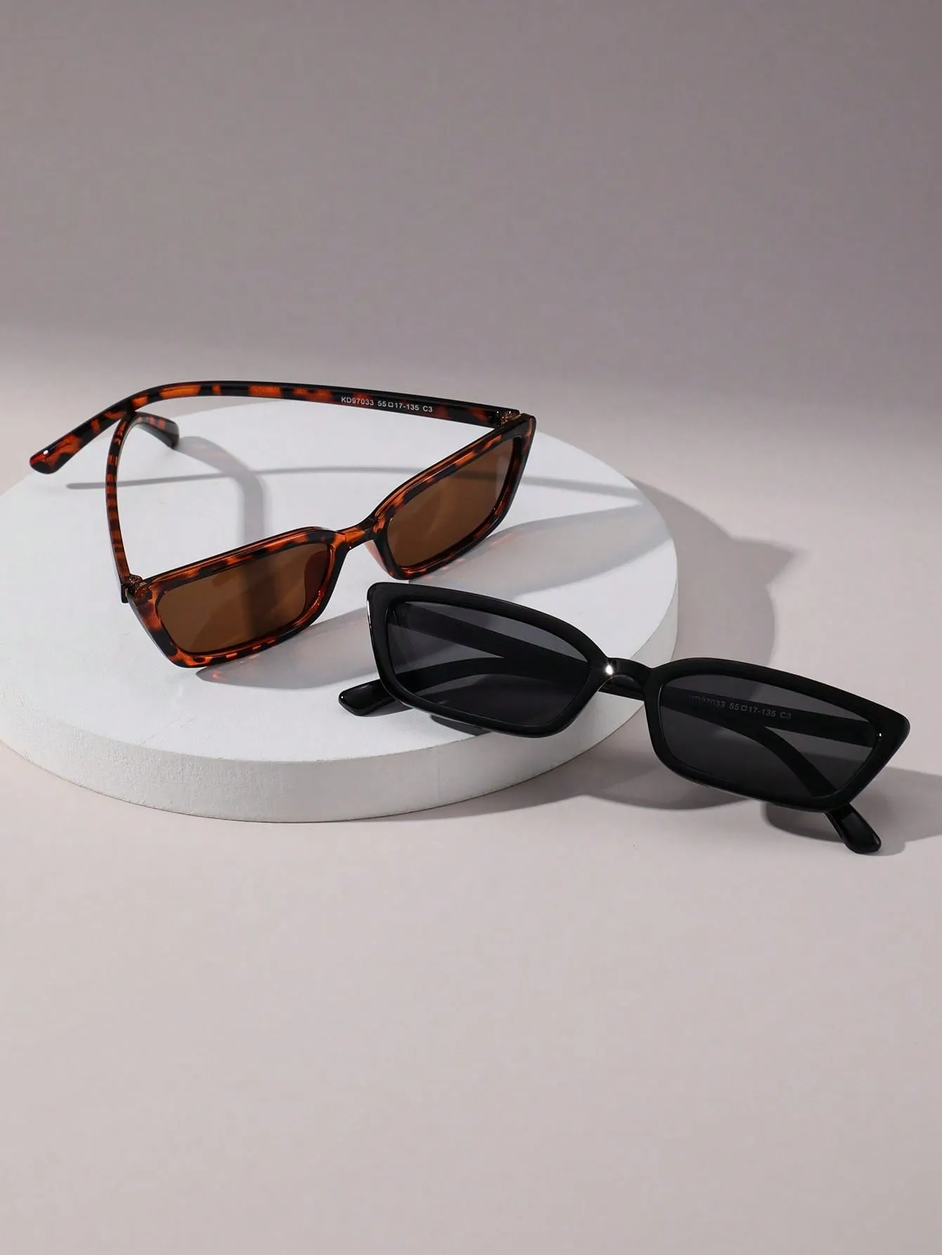2pcs Geomertic Frame Sunglasses