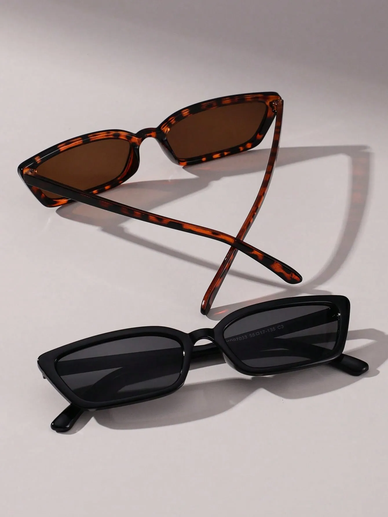 2pcs Geomertic Frame Sunglasses