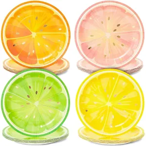 48 Summer Citrus Paper Dinner Plates Birthday Party Baby Shower 9in 9"