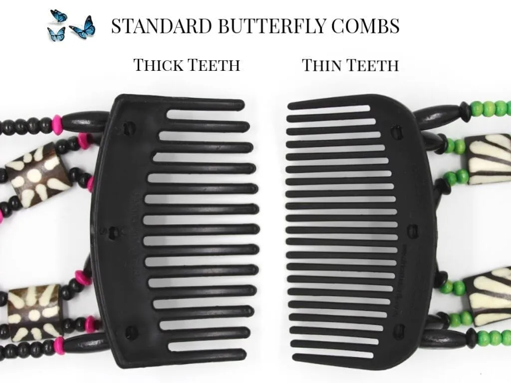 African Butterfly Hair Comb - Stones & Bones Black 114