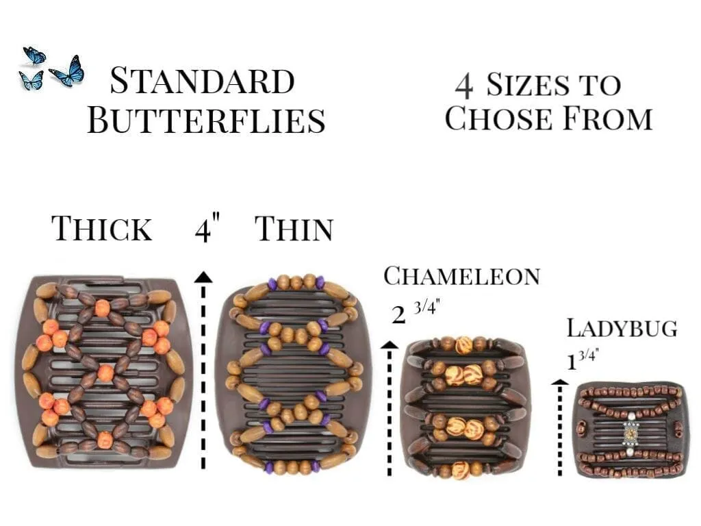 African Butterfly Hair Comb - Stones & Bones Black 114