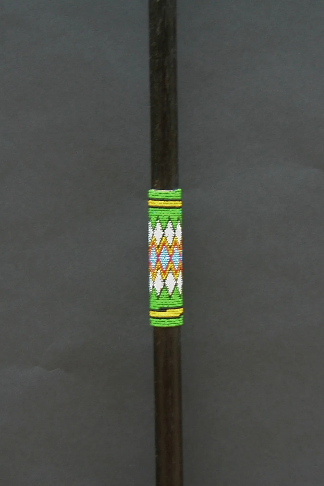 African Knobkiere War Hunting Club Hand-Carved & Beaded