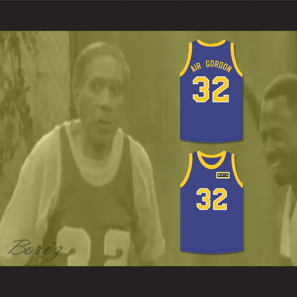 Air Gordon 32 Blue Basketball Jersey with Martin Patch