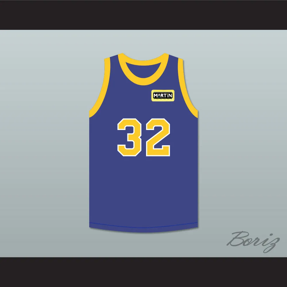 Air Gordon 32 Blue Basketball Jersey with Martin Patch