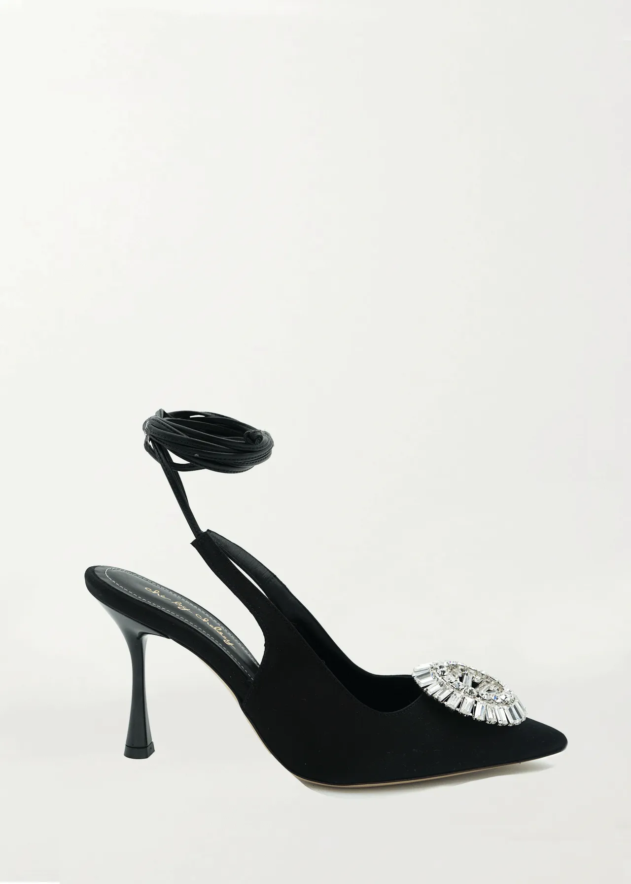 Alena Pump in Black Satin