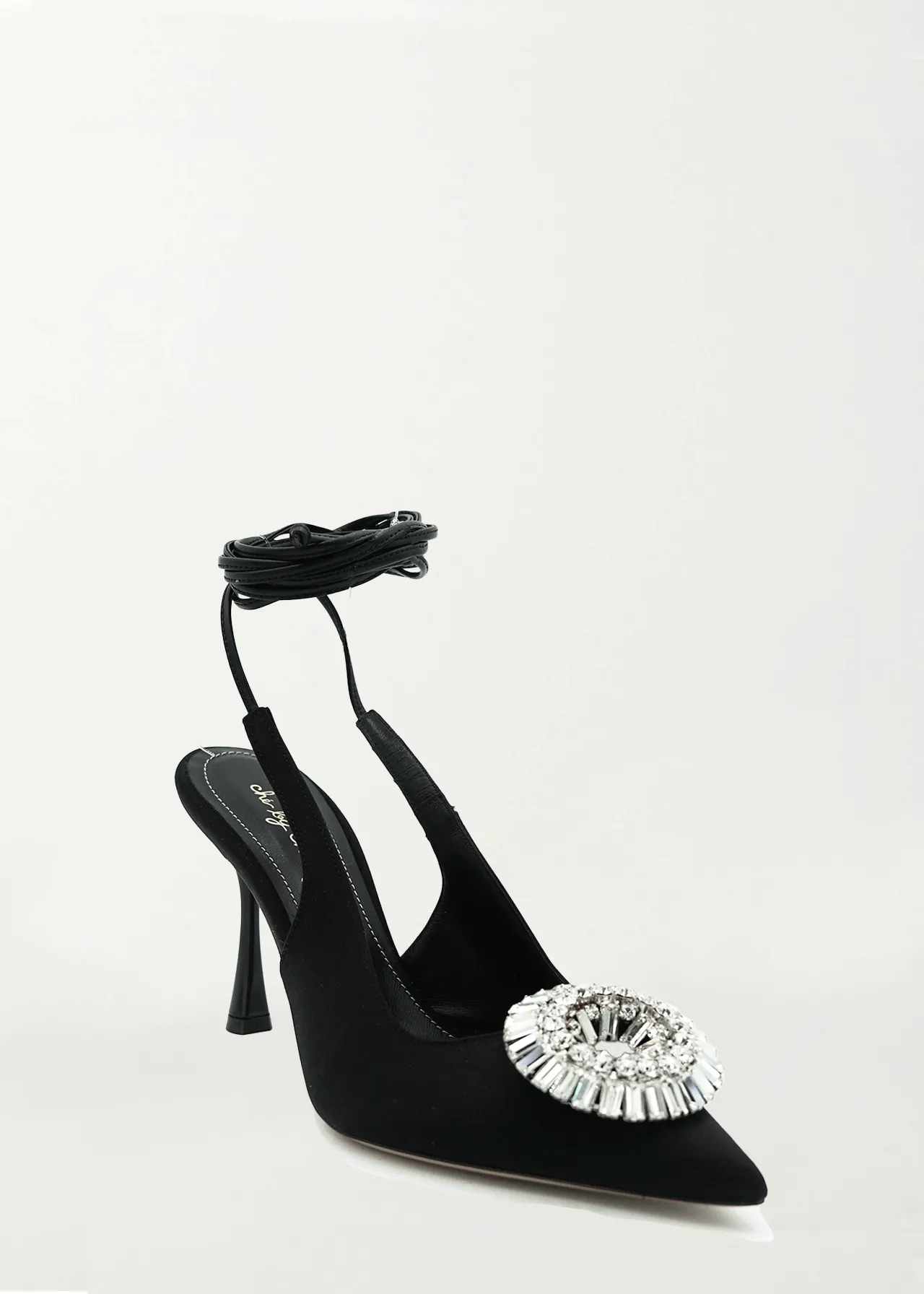 Alena Pump in Black Satin