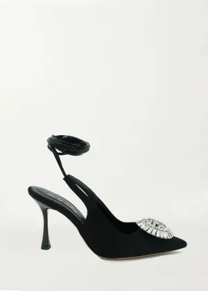 Alena Pump in Black Satin
