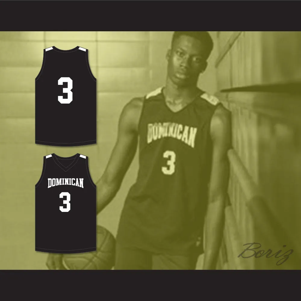 Alex Antetokounmpo 3 Dominican High School Knights Black Basketball Jersey 1