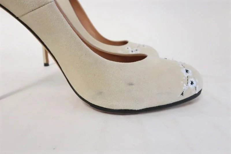 Alexa Wagner Pumps Princess Ric Floral-Embroidered Suede Size 38 High Heel
