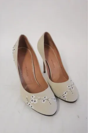 Alexa Wagner Pumps Princess Ric Floral-Embroidered Suede Size 38 High Heel