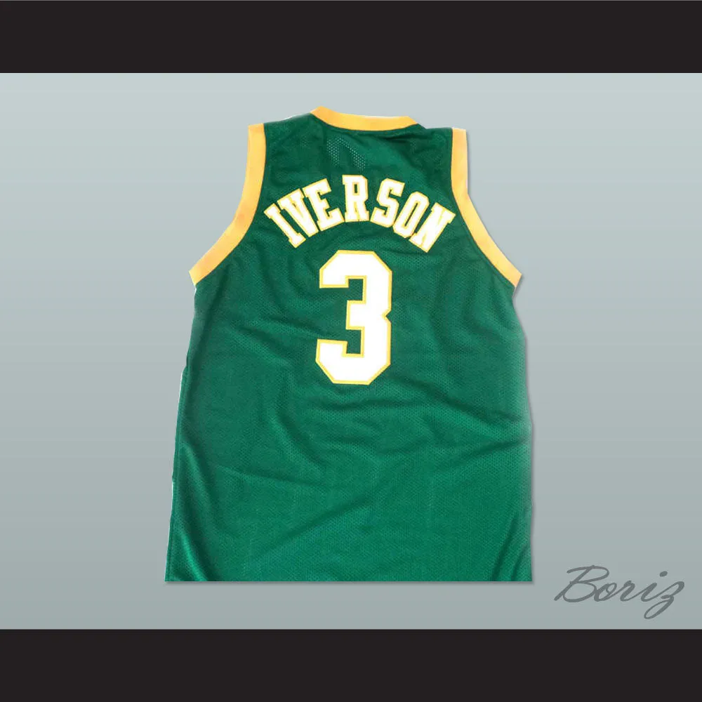Allen Iverson 3 Bethel High School Bruins Green Basketball Jersey