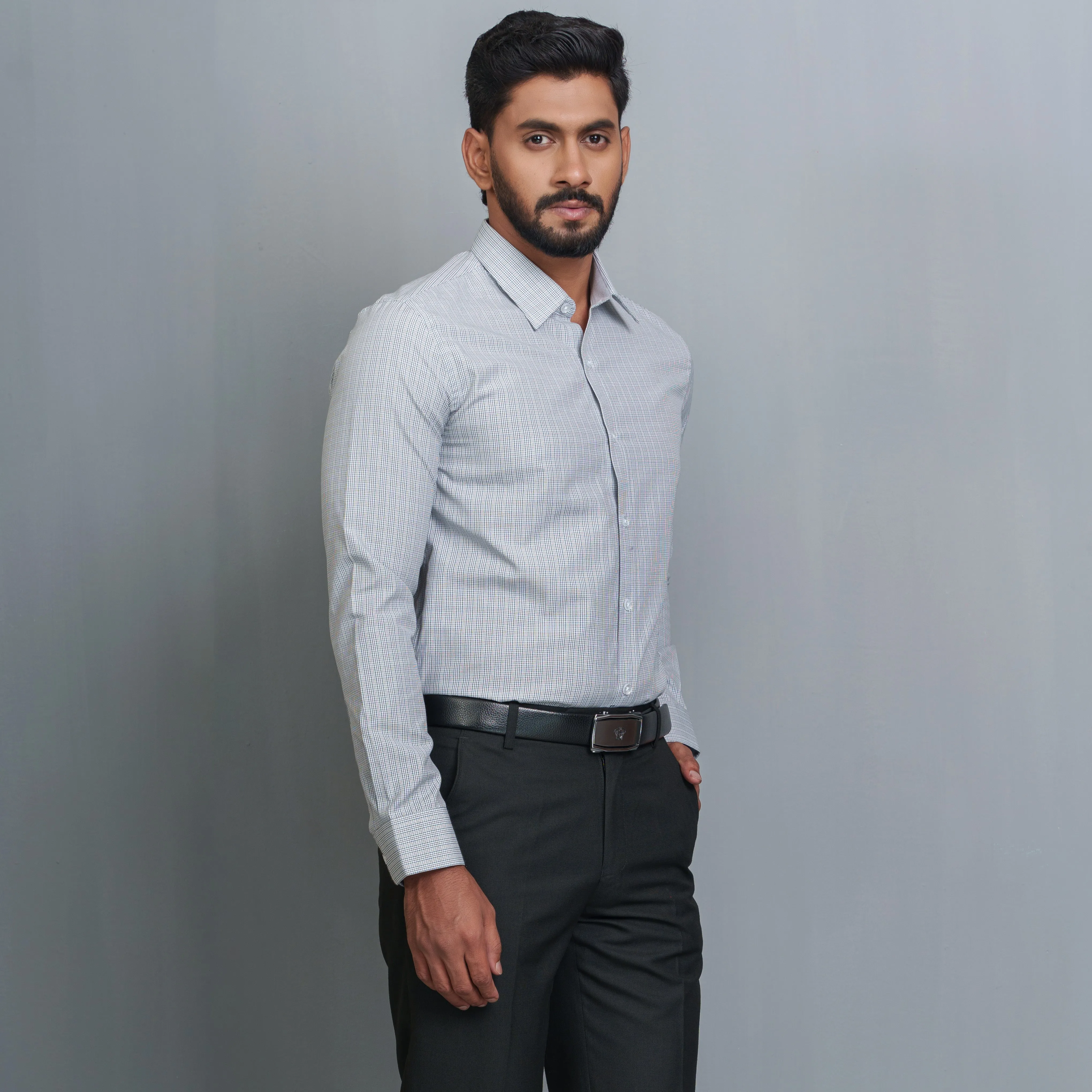 Ash Check Formal Shirt