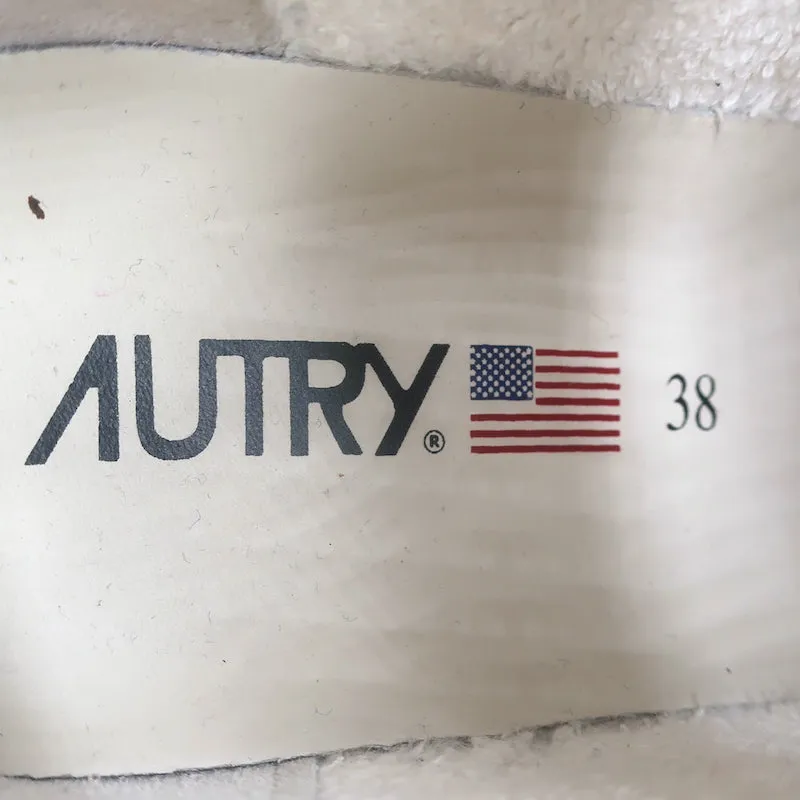 Autry Medalist Low Top Sneakers White & Pink Leather Size 38