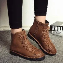 Autumn and Winter Boots Women's British Wind Martin Boots Thick-soled Student Cotton Shoes Flat