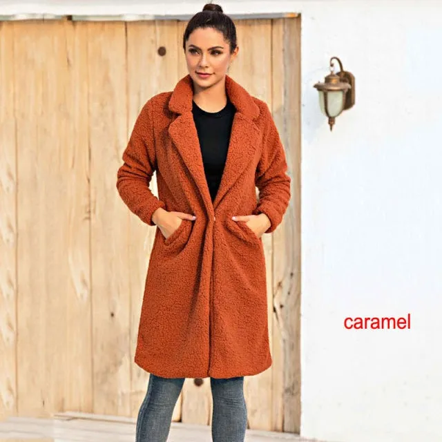 Autumn Long Winter Coat Woman Faux Fur Coat Women Warm Ladies Fur Teddy