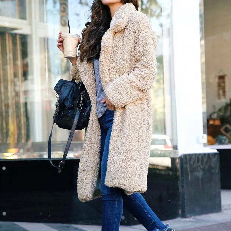 Autumn Long Winter Coat Woman Faux Fur Coat Women Warm Ladies Fur Teddy