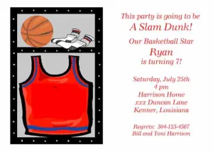 BASKETBALL LOCKER CUSTOM INVITATION