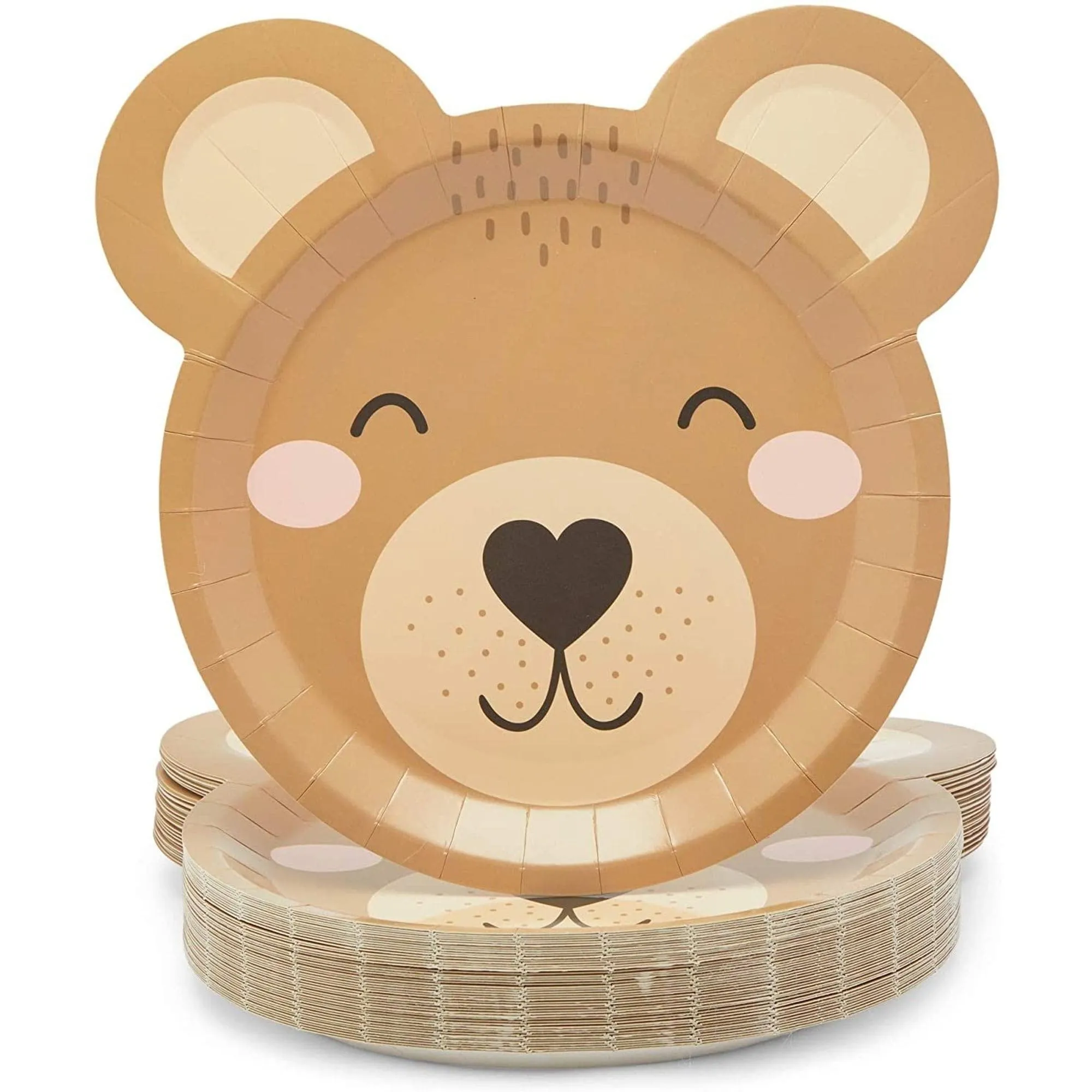 Bear Paper Plates Baby Shower Decorations (9 X 10 In 48-pack) Brown