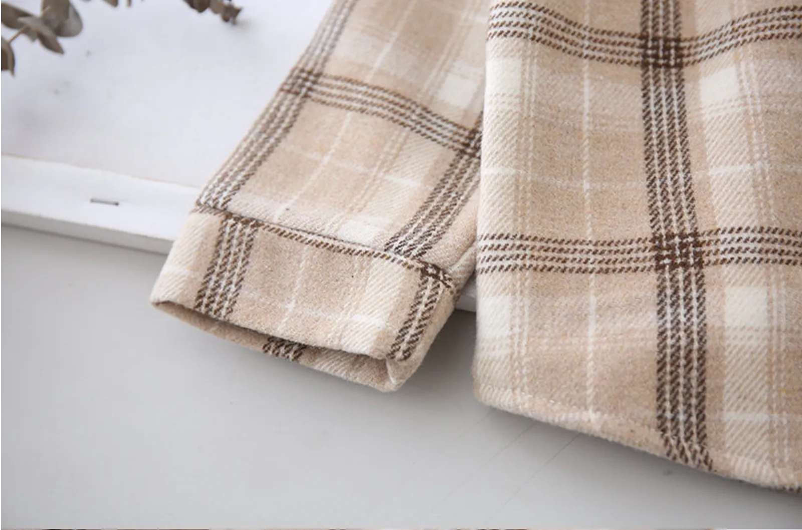 Beige Checked Shacket