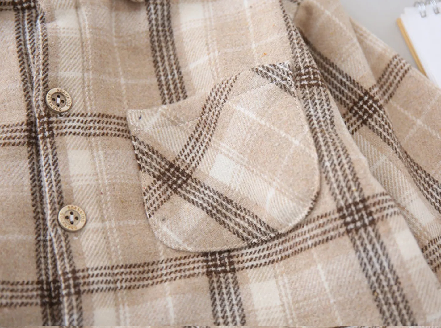 Beige Checked Shacket