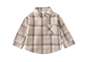Beige Checked Shacket