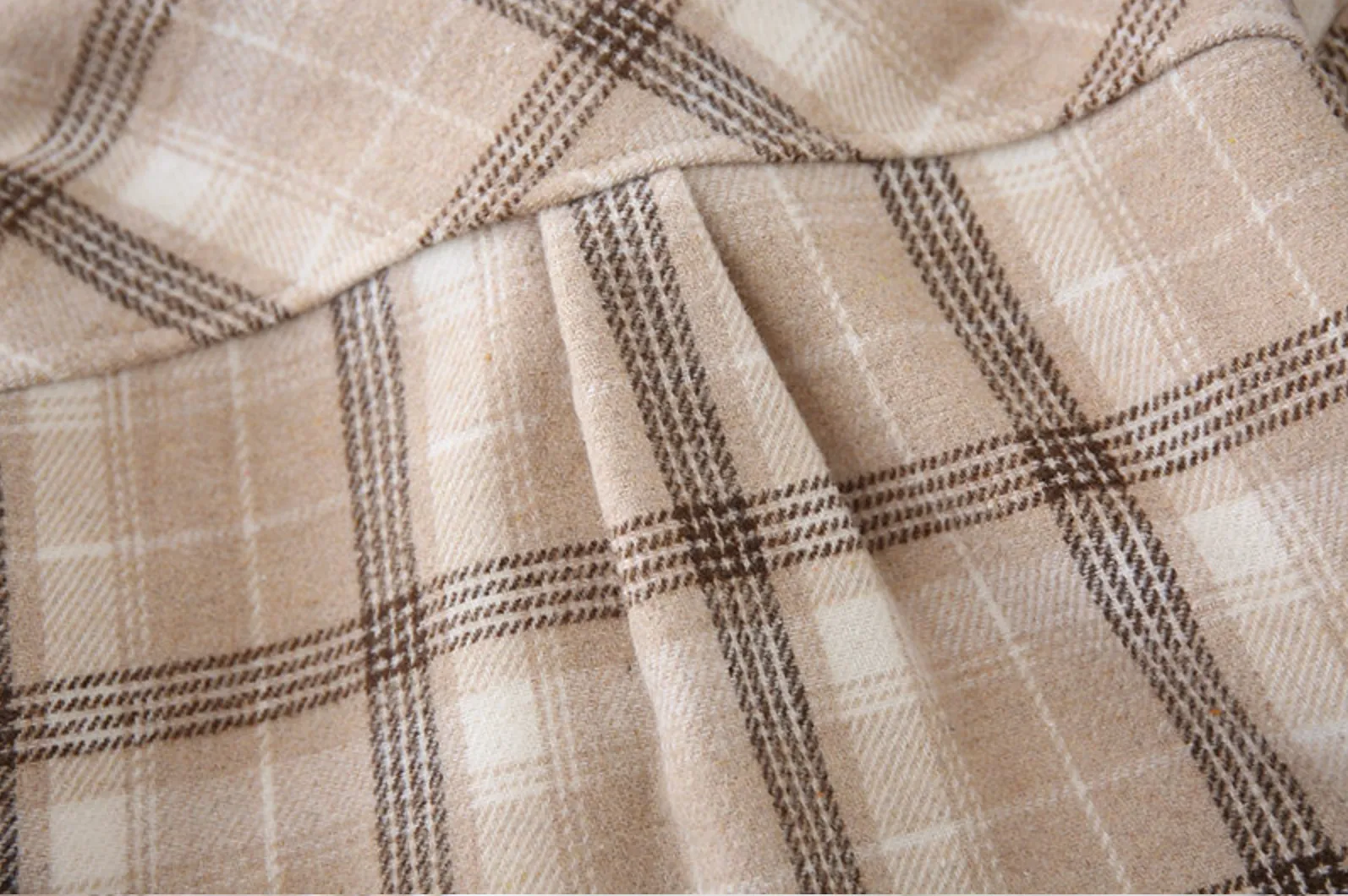 Beige Checked Shacket