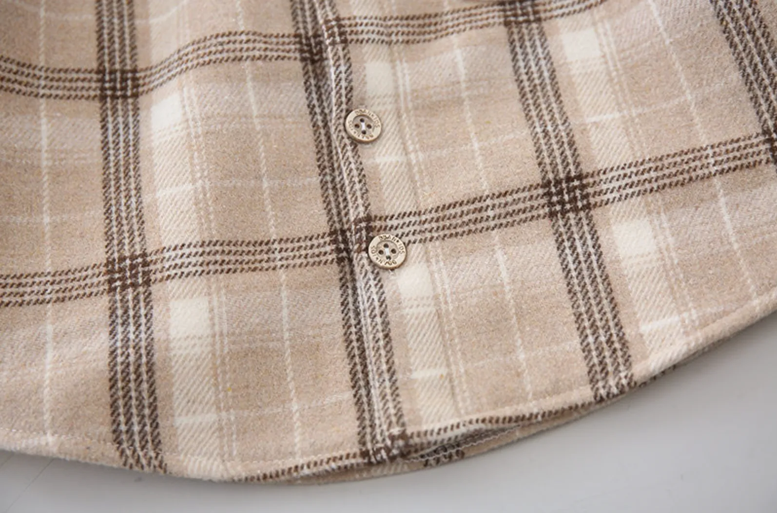 Beige Checked Shacket