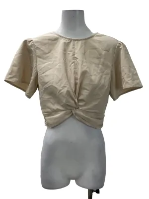 Beige Low Back Twist Top