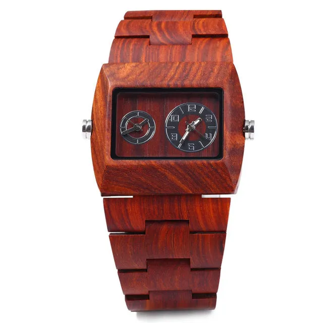 BEWELL Mens Wooden Watch with Unique Lug Design with Wooden Box