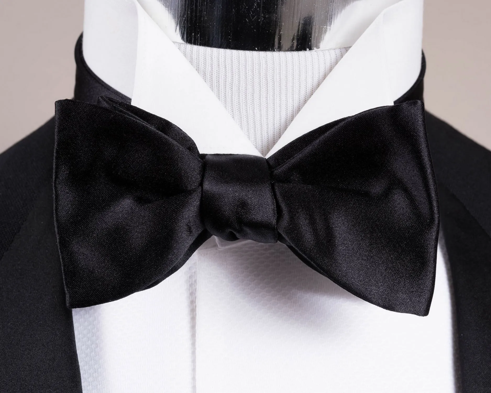 Black Satin Self-Tie Bowtie