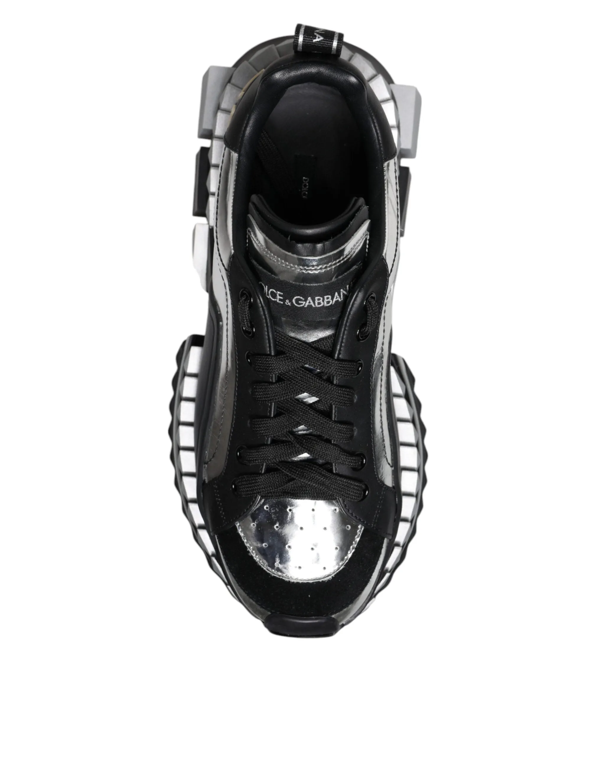 Black Silver SUPER KING Leather Sneaker Shoes