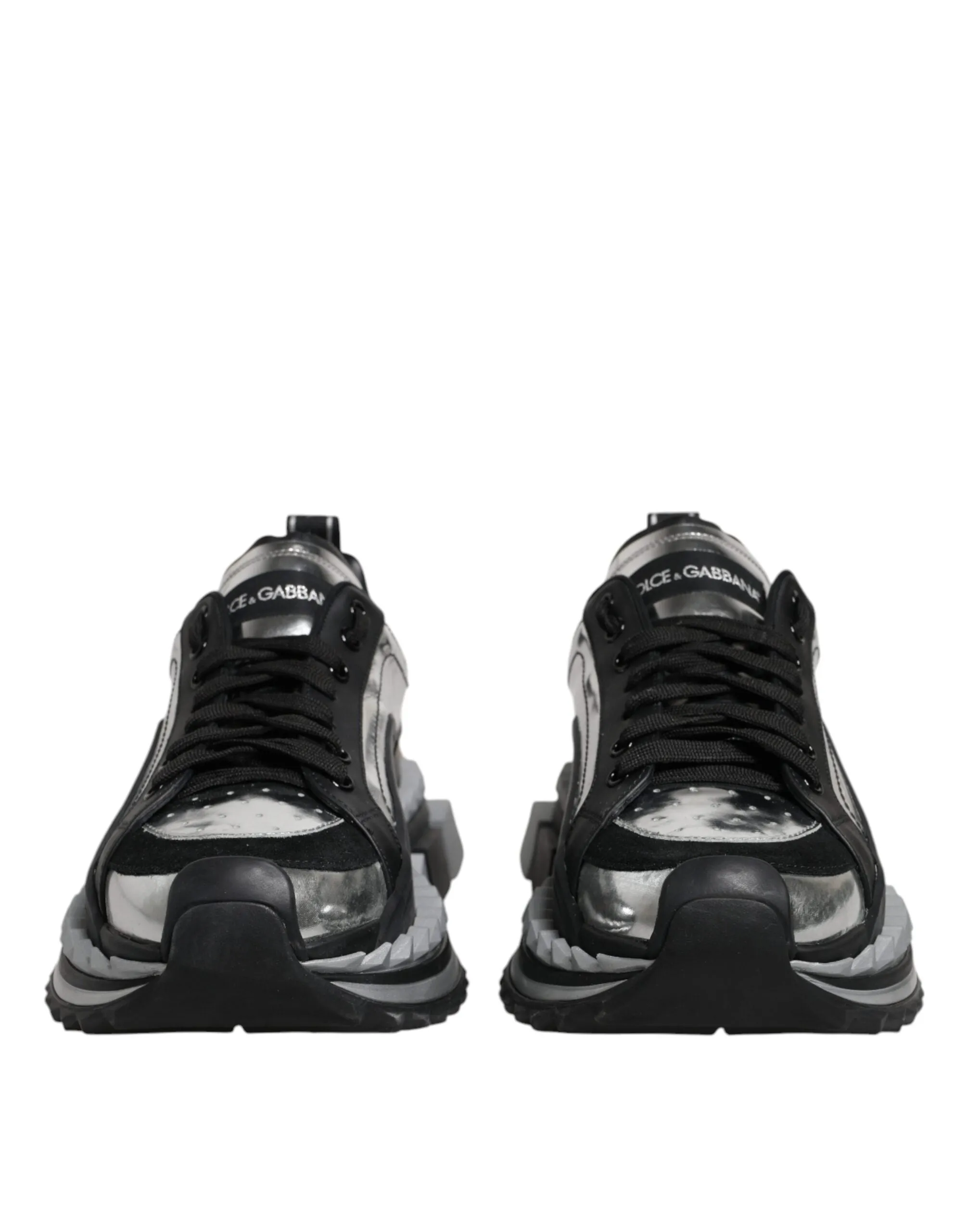 Black Silver SUPER KING Leather Sneaker Shoes