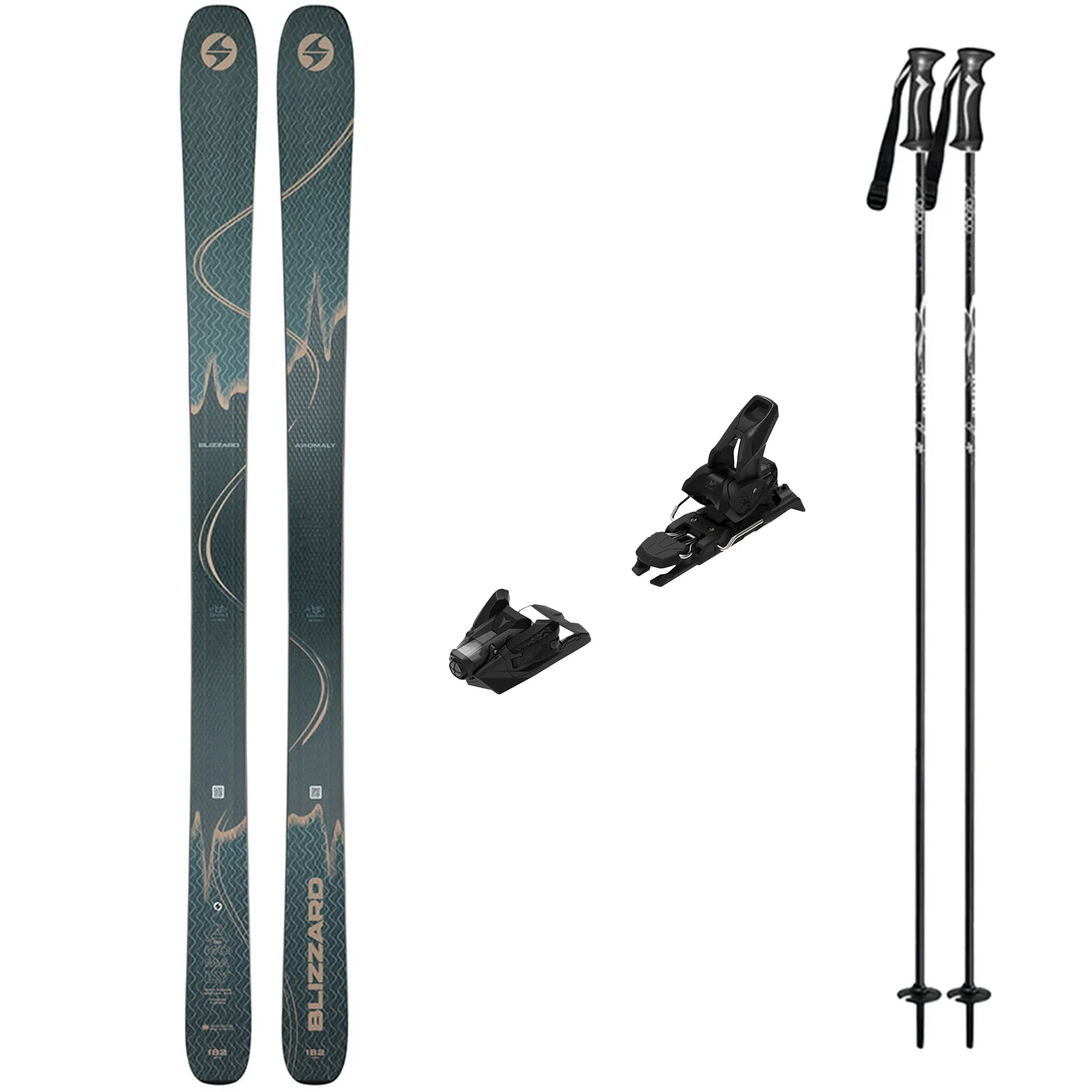 Blizzard Anomaly 94 Skis 2025 with Strive 14 2024 Mens Ski Package