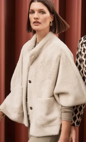 Bonded Faux Fur Suede Jacket 243917