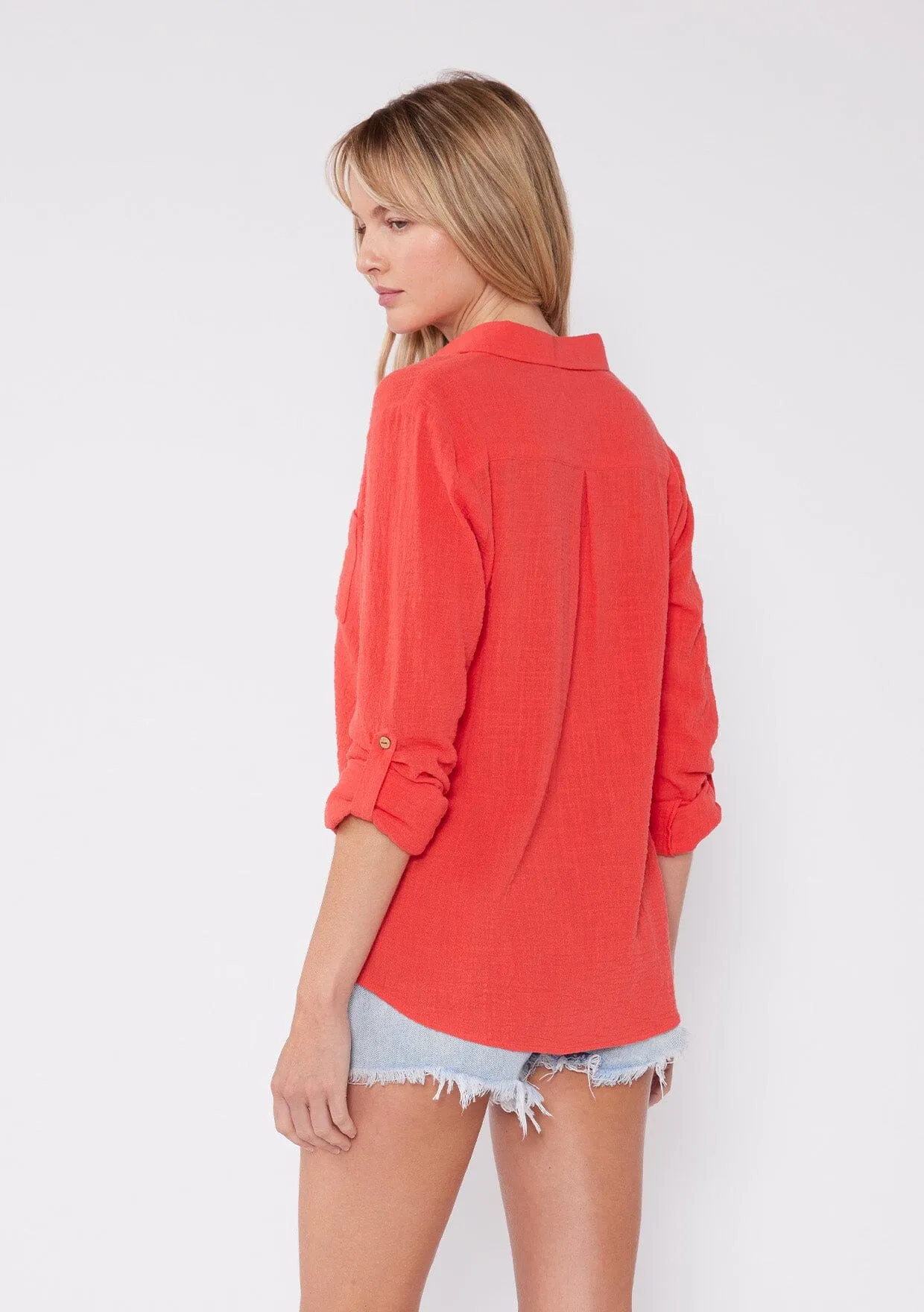 Breezy Basics Button Front Top